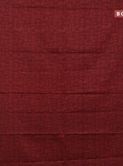 Muslin cotton saree maroon and grey maroon with allover warli prints and thread woven border