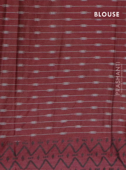 Muslin cotton saree grey and maroon with allover prints and printed border