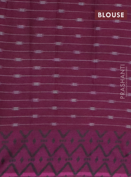 Muslin cotton saree grey and purple with allover prints and printed border