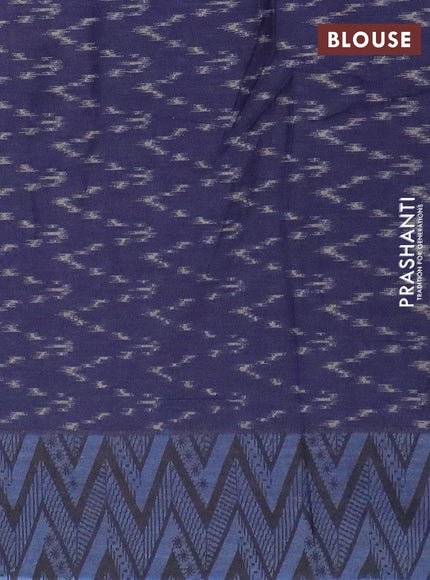 Muslin cotton saree grey maroon and blue with allover prints and printed border