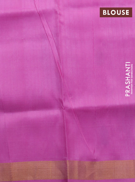 Pure uppada silk saree pink with silver & gold zari woven buttas and zari woven border