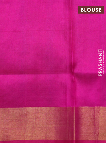 Pure uppada silk saree purple and pink with silver & gold zari woven buttas and rich zari woven border