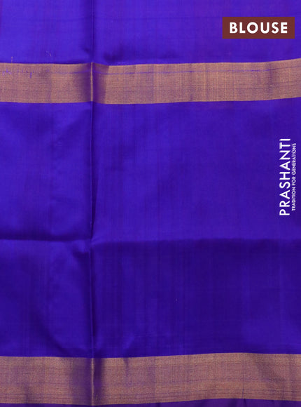 Pure uppada silk saree pink and purple with silver & gold zari woven buttas and long zari woven butta border