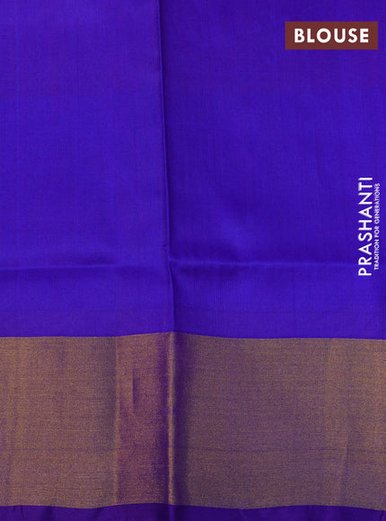 Pure uppada silk saree pink and purple with silver & gold zari woven buttas and zari woven border