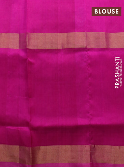 Pure uppada silk saree pink shade with silver & gold zari woven buttas and long zari woven butta border