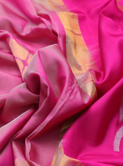 Pure uppada silk saree pink shade with zari woven jamdhani buttas and zari woven border