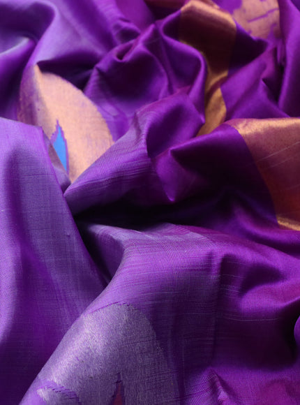 Pure uppada silk saree violet with zari woven jamdhani buttas and zari woven border