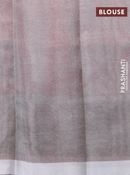 Pure uppada silk saree candy pink with silver zari woven buttas and silver zari woven border