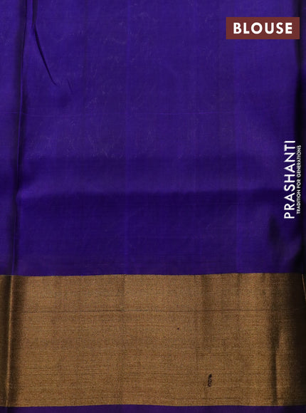 Pure uppada silk saree cs blue and deep violet with allover silver & zari weaves and zari woven border