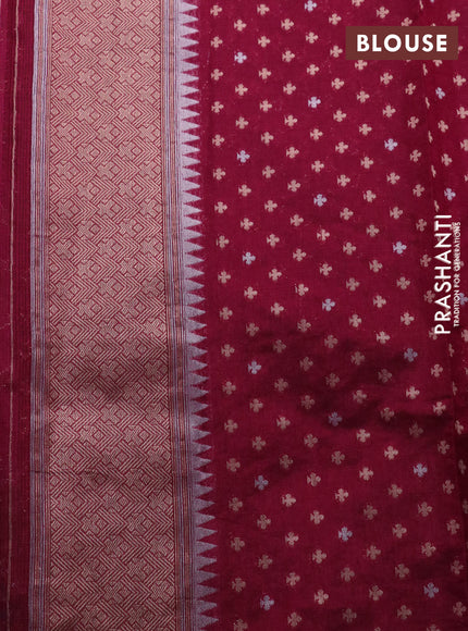 Semi banarasi kota saree light pink and wine shade with allover zari weaves and zari woven paithani border