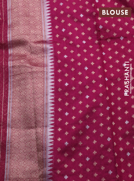 Semi banarasi kota saree lavender shade and wine shade with allover zari weaves and zari woven paithani border