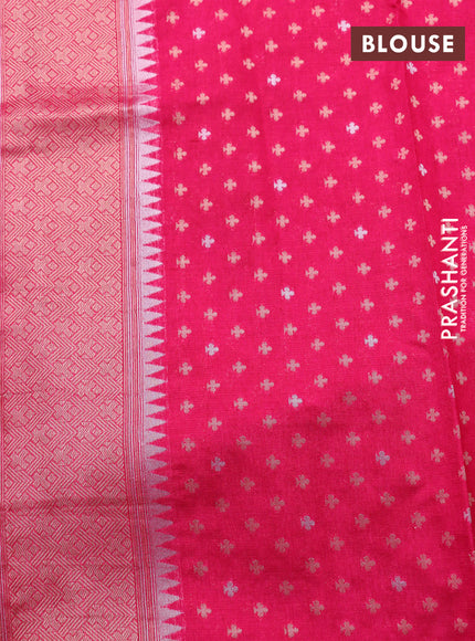 Semi banarasi kota saree orange and pink with allover zari weaves and zari woven paithani border