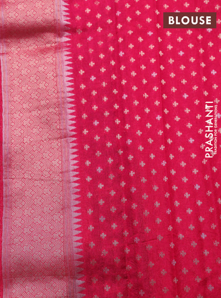 Semi banarasi kota saree deep purple and pink with allover zari weaves and zari woven paithani border