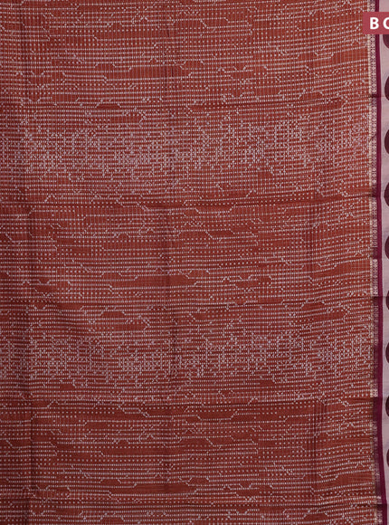 Assam silk saree orange and maroon with allover zari checked pattern & prints and rettapet zari woven printed border