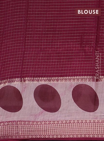 Assam silk saree orange and maroon with allover zari checked pattern & prints and rettapet zari woven printed border