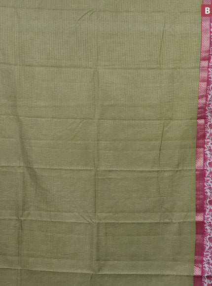 Assam silk saree pastel green and pink with allover zari checked pattern and rettapet zari woven floral printed border