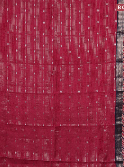 Assam silk saree pink and blue with allover zari strips and rettapet zari woven printed border