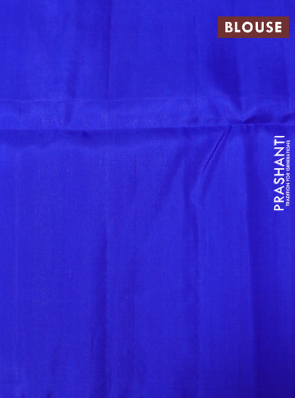 Pure soft silk saree royal blue with zari woven buttas in borderless style