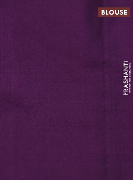 Pure soft silk saree purple with zari woven temple buttas in borderless style