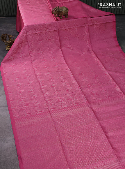 Pure soft silk saree mauve pink with allover silver zari woven brocade weaves in borderless style