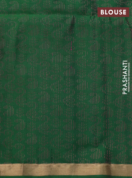 Pure soft silk saree lime green and dark green with allover thread & zari weaves and zari woven border