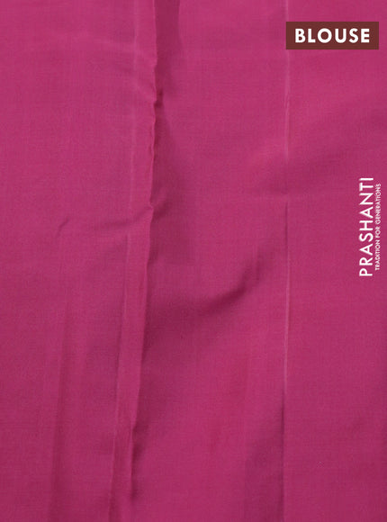 Pure soft silk saree dual shade of bluish green and mauve pink with allover thread & zari weaves in borderless style