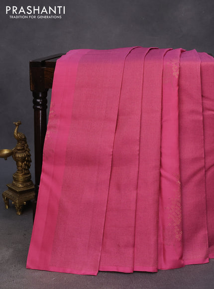 Pure soft silk saree mauve pink and sandal with allover thread & zari weaves in borderless style