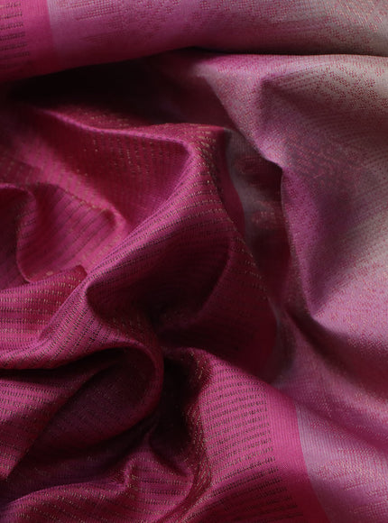 Pure soft silk saree mauve pink and sandal with allover thread & zari weaves in borderless style