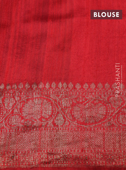 Banarasi raw silk saree violet with thread & zari woven buttas and woven border