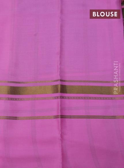 Pure mysore silk saree sap green and light pink with kalakmari prints and long rettapet zari woven border