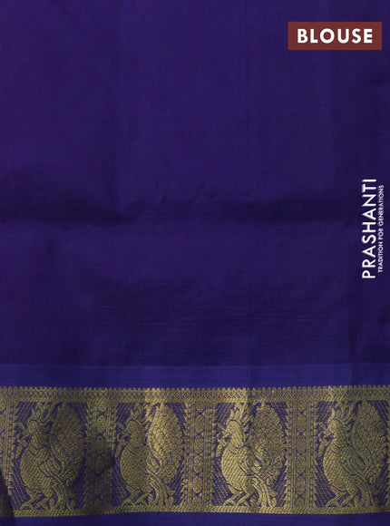 Silk cotton saree dual shade of pink and blue with allover self emboss & jacquard and annam zari woven border