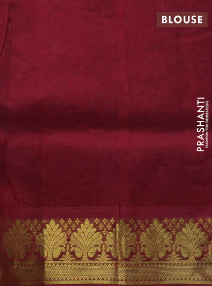 Silk cotton saree grey and maroon with allover self emboss & jacquard and zari woven border