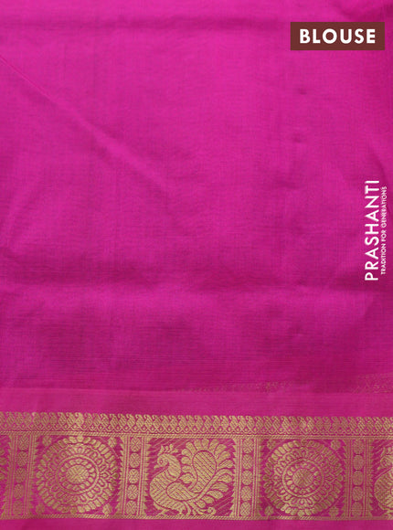 Silk cotton saree dual shade of cs blue and pink with allover self emboss & jacquard and zari woven border