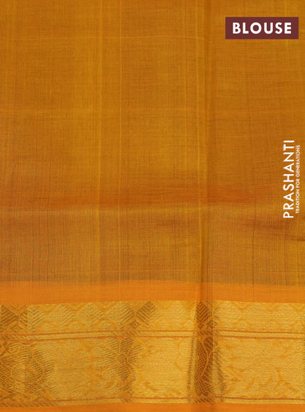 Silk cotton saree maroon and mango yellow with rudhraksha & paisley zari woven buttas and rich zari woven border