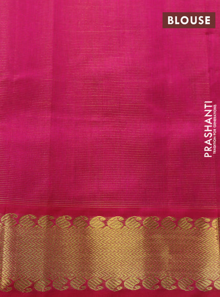 Silk cotton saree sandal and pink with allover vairaosi pattern and paisley zari woven border