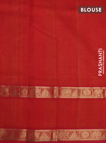 Silk cotton saree yellow and red with allover vairaosi pattern & buttas and rettapet zari woven border