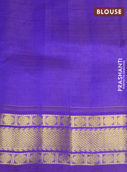 Silk cotton saree teal blue and blue with allover vairaosi pattern and rudhraksha zari woven border