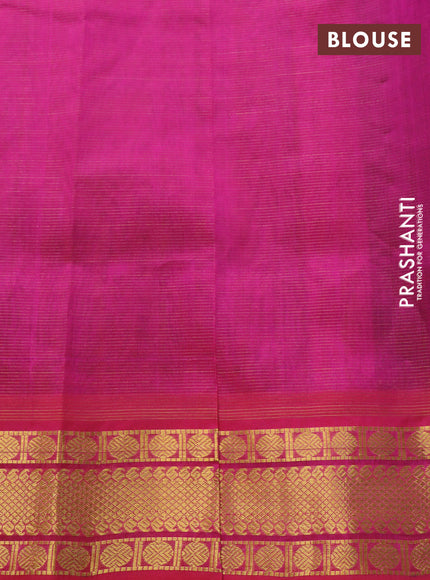 Silk cotton saree coffee brown and pink with allover vairaosi pattern and rudhraksha zari woven border