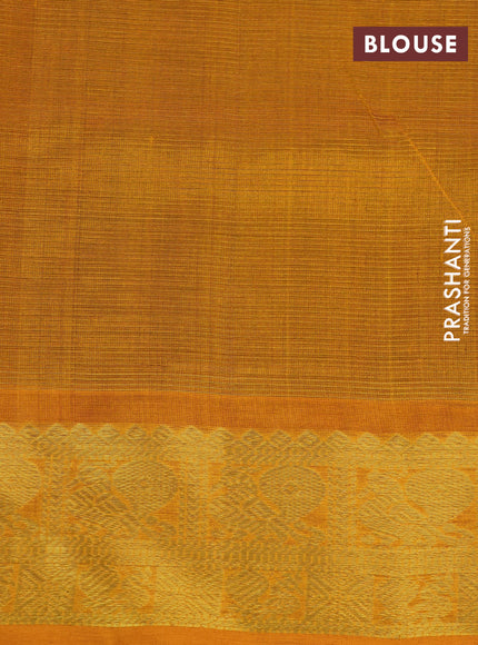 Silk cotton saree maroon and mango yellow with allover vairaosi pattern and annam zari woven border