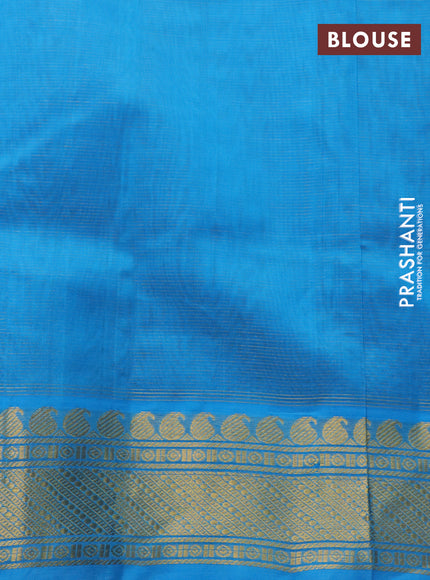 Silk cotton saree maroon and light blue with allover vairaosi pattern and paisley zari woven border