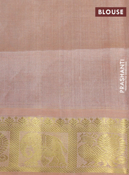 Silk cotton saree maroon and sandal with allover vairaosi pattern and annam & elephant & zari woven border