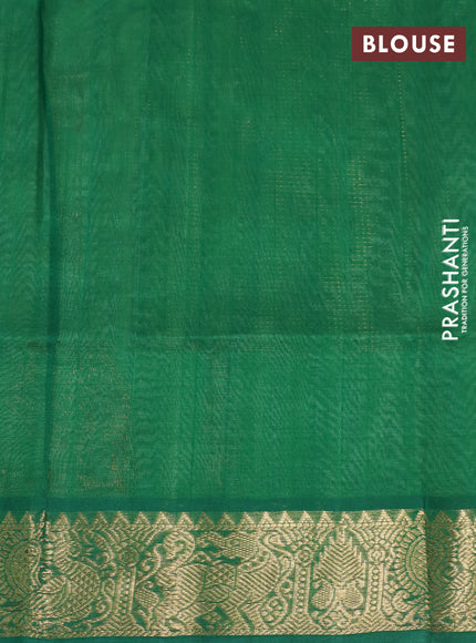 Silk cotton saree pista green and green with allover vairaosi pattern & buttas and zari woven border