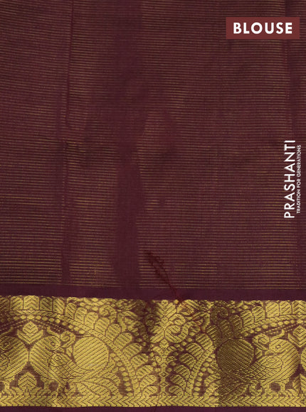 Silk cotton saree pink and black with allover vairaosi pattern and annam zari woven border