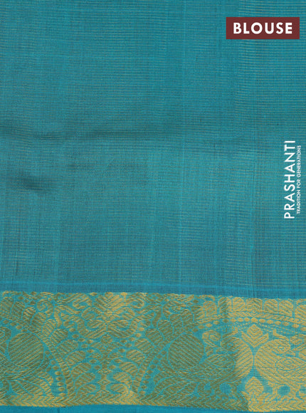 Silk cotton saree deep maroon and teal blue with allover vairaosi pattern and annam zari woven border