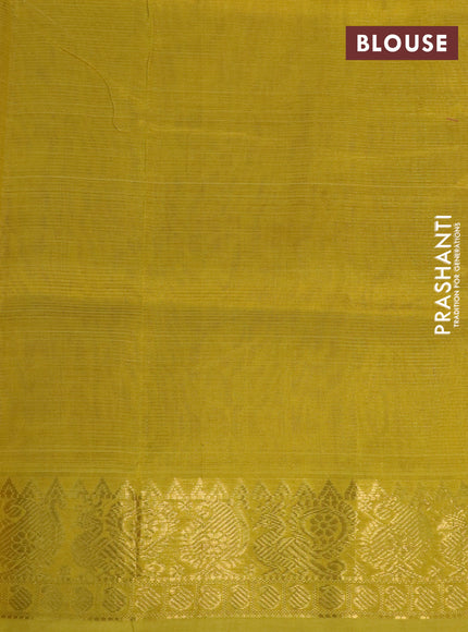 Silk cotton saree purple and mustard yellow with allover vairaosi pattern and annam & paisley zari woven border