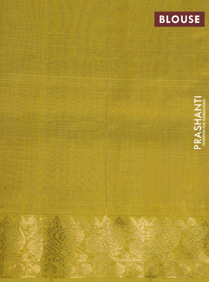 Silk cotton saree purple and mustard yellow with allover vairaosi pattern and annam & paisley zari woven border