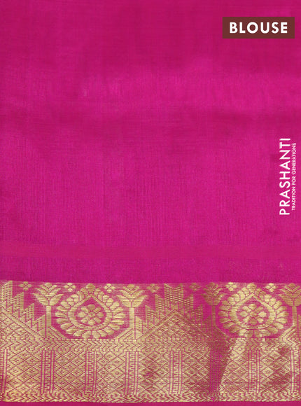 Silk cotton saree cream and pink with allover paalum pazhamum checks & zari buttas and rich zari woven border