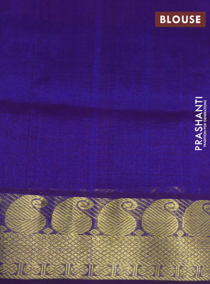 Silk cotton saree multi colour and violet shade with allover paalum pazhamum checks & zari buttas and paisley zari woven border