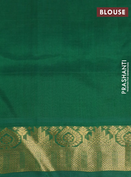 Silk cotton saree red and green with allover paalum pazhamum checks & zari buttas and zari woven border