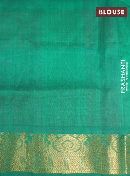 Silk cotton saree pink and green with allover paalum pazhamum checks & zari buttas and zari woven border